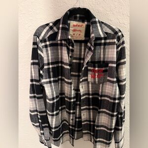 Friday the 13th Horror Black White Flannel Button Down Shirt Women’s Men’s